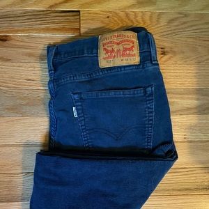 LEVI’S Navy Corduroy Slim-Fit Pants